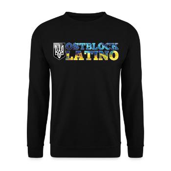 Ostblock Latino Ukrainer Ukraine Geschenk - Unisex Pullover - Schwarz - Vorne - Alina (178cm) & Michal (187cm)