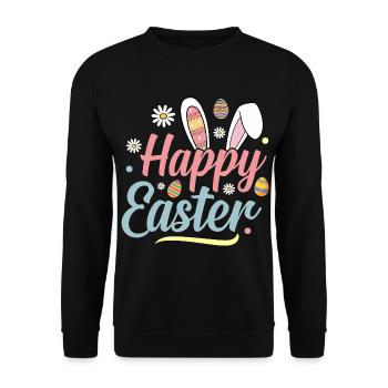 Happy Easter - Unisex Pullover - Schwarz - Vorne - Alina (178cm) & Michal (187cm)