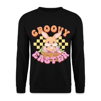 Groovy Easter - Unisex Pullover - Schwarz - Vorne - Alina (178cm) & Michal (187cm)