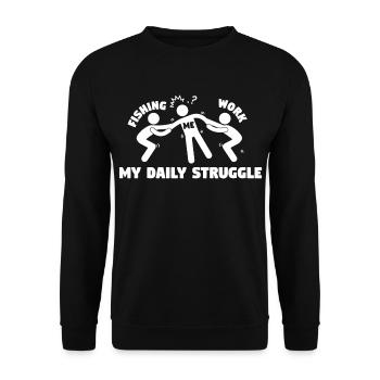 My Daily Struggle Is Fishing - Unisex Sweatshirt - black - Front - Alina (178cm) & Michal (187cm)