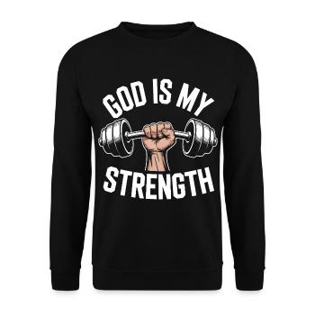 Dieu est ma force ! Croire en Jésus chrétien - Sweat-shirt Unisexe - noir - Devant - Alina (178cm) & Michal (187cm)