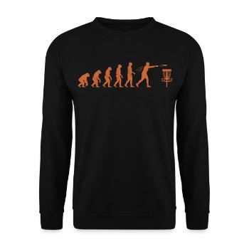 Disc Golf Evolution Funny Disc Golfer Flying Disc - Unisex Sweatshirt - black - Front - Alina (178cm) & Michal (187cm)