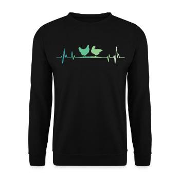 Hen heartbeat hens - Unisex Sweatshirt - black - Front - Alina (178cm) & Michal (187cm)
