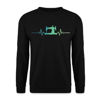 Sewing Machines Heartbeat Sew - Unisex Sweatshirt - black - Front - Alina (178cm) & Michal (187cm)