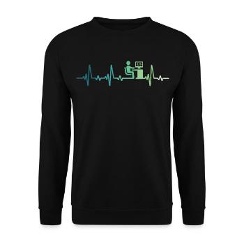 Heartbeat Programmer Developer - Unisex Sweatshirt - black - Front - Alina (178cm) & Michal (187cm)