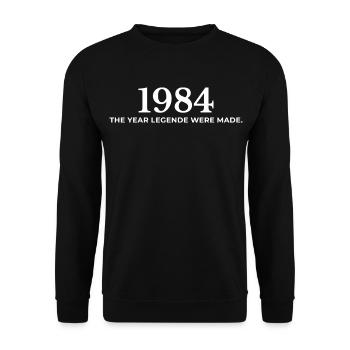 Légendaire Vintage 1984 Rétro Look 1984 - Sweat-shirt Unisexe - noir - Devant - Alina (178cm) & Michal (187cm)