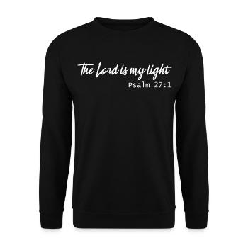 Le Seigneur est ma lumière - Sweat-shirt Unisexe - noir - Devant - Alina (178cm) & Michal (187cm)