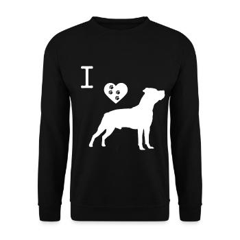 Chien American Staffordshire Terrier Chien de compagnie - Sweat-shirt Unisexe - noir - Devant - Alina (178cm) & Michal (187cm)