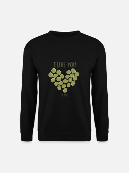 Olive coeur amour plante cadeau idée olivier - Sweat-shirt Unisexe - noir
