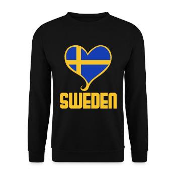 Sweden heart country flag Stockholm - Unisex Sweatshirt - black - Front - Alina (178cm) & Michal (187cm)