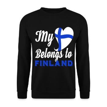 Finland Heart Flag Country North Scandinavia Idea - Unisex Sweatshirt - black - Front - Alina (178cm) & Michal (187cm)