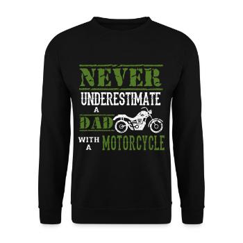 Motorcycle Biker Rocker Road Two-wheeler Hobby - Unisex Sweatshirt - black - Front - Alina (178cm) & Michal (187cm)