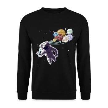 Sonnensystem Planeten Astronaut Weltraum Mars - Unisex Pullover - Schwarz - Vorne - Alina (178cm) & Michal (187cm)