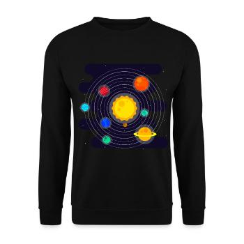 Sonnensystem Planeten Erde Weltraum Mars - Unisex Pullover - Schwarz - Vorne - Alina (178cm) & Michal (187cm)