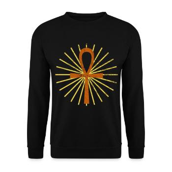 Antiquité, Egypte, Sphinx, pyramides, hiéroglyphe, antiquité - Sweat-shirt Unisexe - noir - Devant - Alina (178cm) & Michal (187cm)