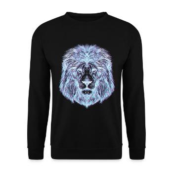 Lion animal afrique zoo roi safari chat - Sweat-shirt Unisexe - noir - Devant - Alina (178cm) & Michal (187cm)