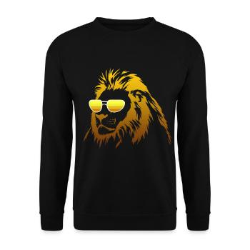 Lion afrique mane prédateur zoo chat roi animal - Sweat-shirt Unisexe - noir - Devant - Alina (178cm) & Michal (187cm)