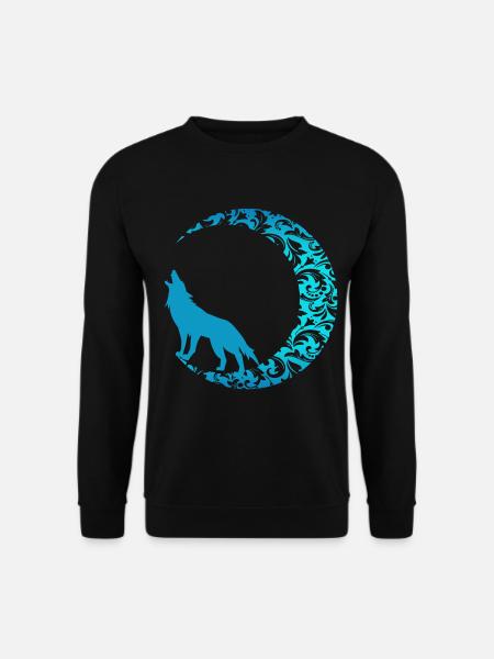 Chien de meute de loups chassant des dents de pleine lune solitaires - Sweat-shirt Unisexe - noir
