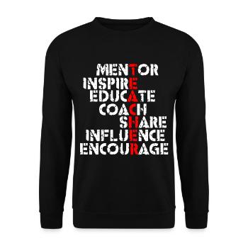 Professeur Professeur Ecole Occupation Éducation Vacances - Sweat-shirt Unisexe - noir - Devant - Alina (178cm) & Michal (187cm)