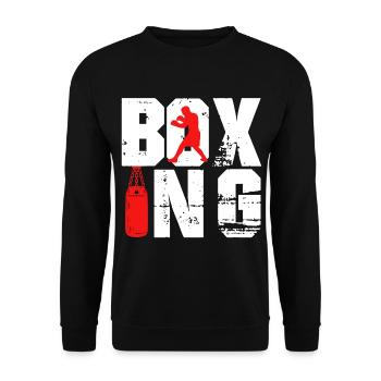Boxen Hobby Sparring Boxsack Boxkampf Handschuhe - Unisex Pullover - Schwarz - Vorne - Alina (178cm) & Michal (187cm)