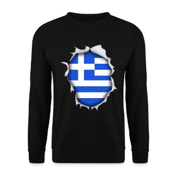 Grèce pays Athènes drapeau capitale vacances - Sweat-shirt Unisexe - noir - Devant - Alina (178cm) & Michal (187cm)