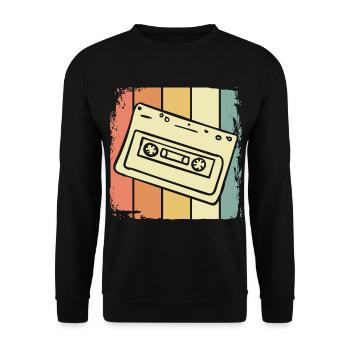 Kassette 90er Jahre Musik - Unisex Pullover - Schwarz - Vorne - Alina (178cm) & Michal (187cm)