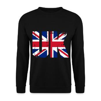 Angleterre Royaume-Uni Royaume-Uni Drapeau Pays Londres - Sweat-shirt Unisexe - noir - Devant - Alina (178cm) & Michal (187cm)