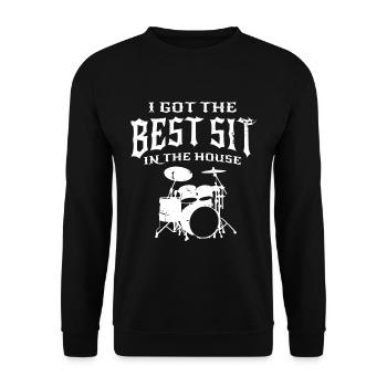 Batterie tambour instrument de musique tambour - Sweat-shirt Unisexe - noir - Devant - Alina (178cm) & Michal (187cm)