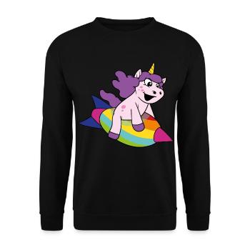Cute Funny Cool Unicorn Unicorns fable - Unisex Sweatshirt - black - Front - Alina (178cm) & Michal (187cm)