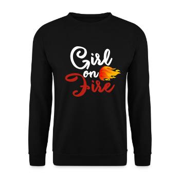 Girl on Fire - Lyrics - Idea - Unisex Sweatshirt - black - Front - Alina (178cm) & Michal (187cm)