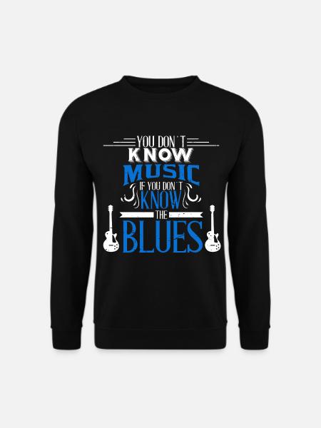 Blues Gitarre Geschenk Musik Band Noten Idee - Unisex Pullover - Schwarz