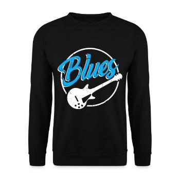 Blues Gitarre Musik Gitarrist Band Geschenk Solo - Unisex Pullover - Schwarz - Vorne - Alina (178cm) & Michal (187cm)