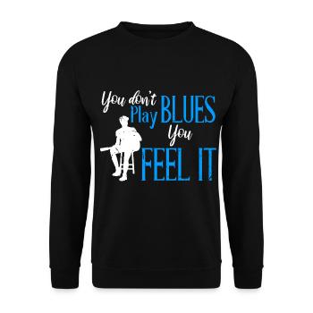 Blues Gitarrist Gitarre Musik Gefühl Geschenk - Unisex Pullover - Schwarz - Vorne - Alina (178cm) & Michal (187cm)