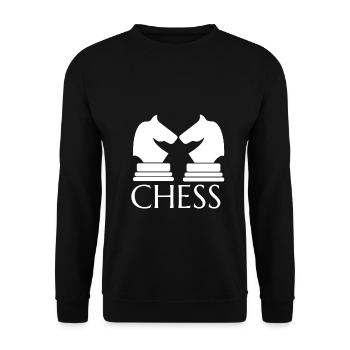 Chess Board Game Strategy Horse Bishop King - Unisex Sweatshirt - black - Front - Alina (178cm) & Michal (187cm)