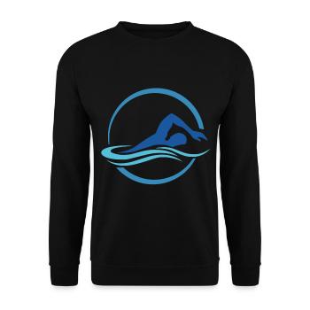 Schwimmen Sommer Sonne Strand Geschenk - Unisex Pullover - Schwarz - Vorne - Alina (178cm) & Michal (187cm)