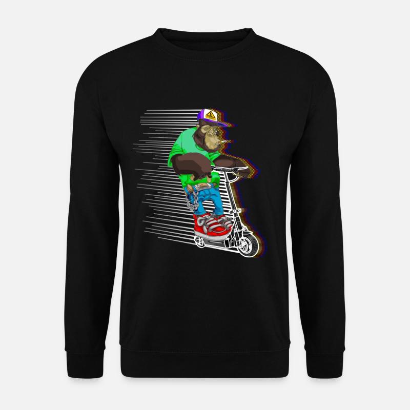 Escooter Elektroroller E-Roller cooler Affe - Unisex Pullover - Schwarz