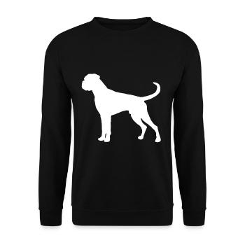 Boxer Chien allemand Boxer Silhouette Animal de compagnie - Sweat-shirt Unisexe - noir - Devant - Alina (178cm) & Michal (187cm)