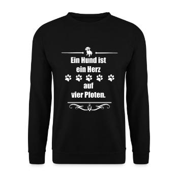 Un chien est un cœur sur quatre pattes - Sweat-shirt Unisexe - noir - Devant - Alina (178cm) & Michal (187cm)
