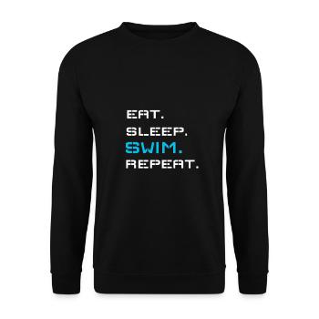 Schwimmen - Unisex Pullover - Schwarz - Vorne - Alina (178cm) & Michal (187cm)