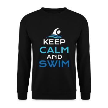 Schwimmen - Unisex Pullover - Schwarz - Vorne - Alina (178cm) & Michal (187cm)