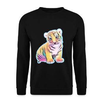 Tiger - Sweat-shirt Unisexe - noir - Devant - Alina (178cm) & Michal (187cm)