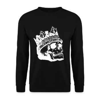 Crâne Couronne Roi Crâne Skeleton King Majesty - Sweat-shirt Unisexe - noir - Devant - Alina (178cm) & Michal (187cm)