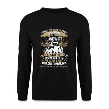 Landwirt Landwirtschaft Traktor Bauer Geschenk - Unisex Pullover - Schwarz - Vorne - Alina (178cm) & Michal (187cm)