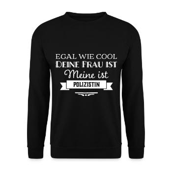 MEINE FRAU IST POLIZISTIN - Unisex Pullover - Schwarz - Vorne - Alina (178cm) & Michal (187cm)
