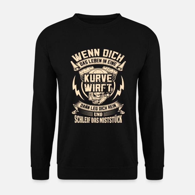 Lustiges Biker Motorradfahrer Motorrad Geschenk - Unisex Pullover - Schwarz
