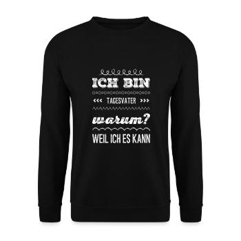 Tagesvater Geschenk Abschiedsgeschenk Spruch funny - Unisex Pullover - Schwarz - Vorne - Alina (178cm) & Michal (187cm)