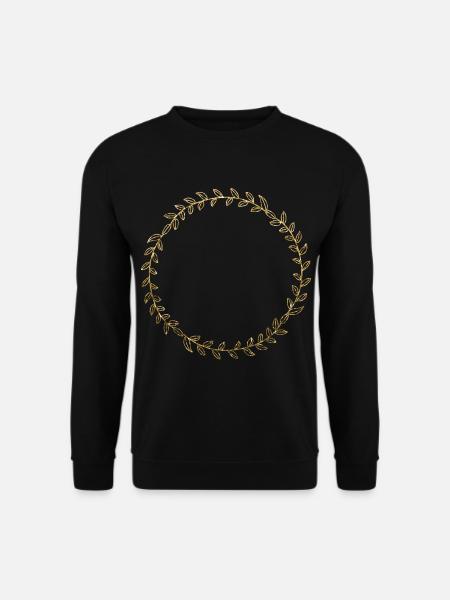 GOLD, Kranz, Ornament, Monogram, Vintage, Love - Unisex Pullover - Schwarz