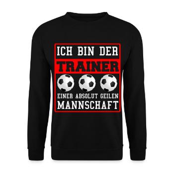 Fussball Fussball Trainer Coach - Unisex Pullover - Schwarz - Vorne - Alina (178cm) & Michal (187cm)