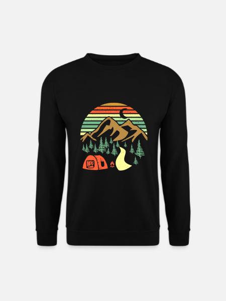 Camping Outdoor Berge Natur Geschenk Geschenkidee - Unisex Pullover - Schwarz