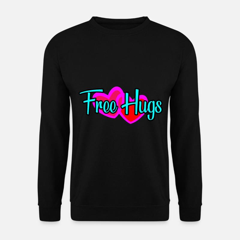Free hugs! Liebe Zuneigung Umarmung Vertrauen - Unisex Pullover - Schwarz